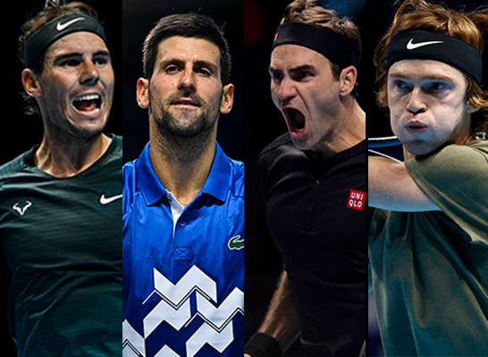 ラファエル・ナダル、ノヴァーク・ジョコビッチ、ロジャー・フェデラー、アンドレイ・ルブレフ