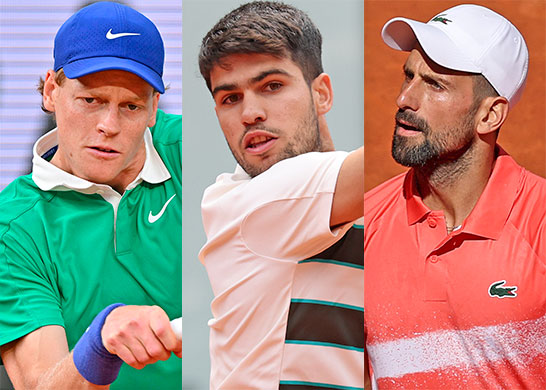 シナー、アルカラス、ジョコビッチ