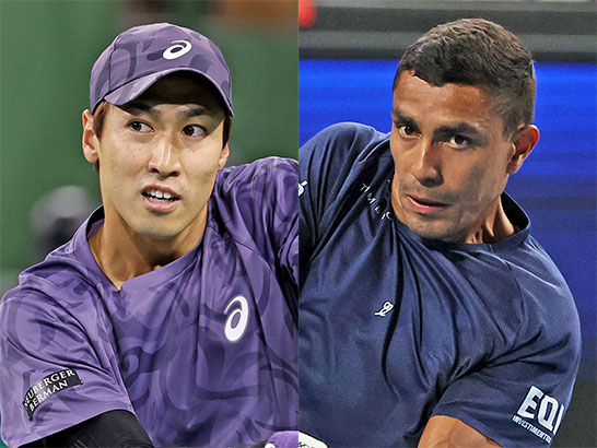 （左から）綿貫陽介とモンテイロ